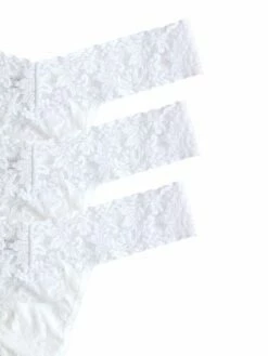 HANKY PANKY 3 Pack Low Rise Thongs White -HANKY PANKY Shop Hanky Panky 3 Pack Low Rise Thongs White WHITE View 3
