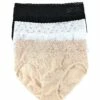 HANKY PANKY 3 Pack Signature Lace French Brief -HANKY PANKY Shop Hanky Panky 3 Pack Signature Lace French Brief BLACKWHITECHAI View 1