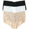 HANKY PANKY 3 Pack Signature Lace Retro V-kini -HANKY PANKY Shop Hanky Panky 3 Pack Signature Lace Retro V kini BLACKWHITECHAI View 1