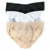 HANKY PANKY 3 Pack Signature Lace V-kini -HANKY PANKY Shop Hanky Panky 3 Pack Signature Lace V kini BLACKWHITECHAI View 1