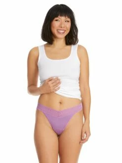 HANKY PANKY DreamEase™ Original Rise Thong Berry Pie Purple -HANKY PANKY Shop Hanky Panky DreamEasetm Original Rise Thong Berry Pie Purple BERRY PIE PURPLE View 4