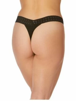 HANKY PANKY DreamEase™ Original Rise Thong Black -HANKY PANKY Shop Hanky Panky DreamEasetm Original Rise Thong Black BLACK View 3