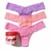 HANKY PANKY Holiday 3 Pack Signature Lace Low Rise Thongs -HANKY PANKY Shop Hanky Panky Holiday 3 Pack Signature Lace Low Rise Thongs ELECTRIC ORCHID PURPLENEON CORAL ORANGEDRIFTING HORIZON PINK View 1