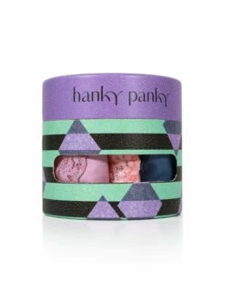 HANKY PANKY Holiday Cotton 3 Pack Original Rise Thongs -HANKY PANKY Shop Hanky Panky Holiday Cotton 3 Pack Original Rise Thongs WATER LILY PURPLEROSITA PINK WASHED INDIGO BLUE View 3