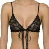 HANKY PANKY Peek-a-Boo Lace Front Tie Bralette Black -HANKY PANKY Shop Hanky Panky Peek a Boo Lace Front Tie Bralette Black BLACK View 1