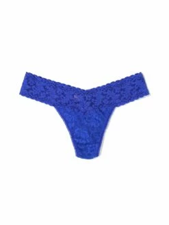 HANKY PANKY Petite Size Signature Lace Low Rise Thong Blue Solace