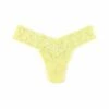 HANKY PANKY Petite Size Signature Lace Low Rise Thong Smile More Yellow -HANKY PANKY Shop Hanky Panky Petite Size Signature Lace Low Rise Thong Smile More Yellow SMILE MORE View 1