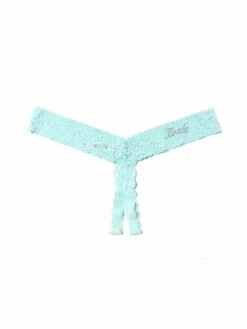 HANKY PANKY Plus Size Bride Crystal Crotchless Thong Celeste Blue