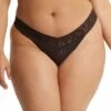 HANKY PANKY Plus Size Signature Lace Original Rise Thong Chocolat Noir Brown
