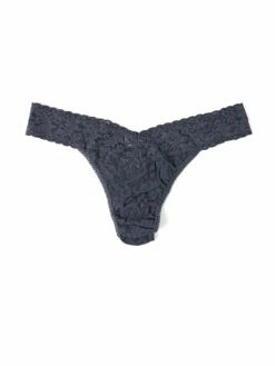 HANKY PANKY Plus Size Signature Lace Original Rise Thong Granite Grey