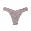 HANKY PANKY Plus Size Signature Lace Original Rise Thong Steel Grey