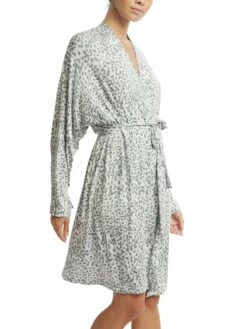 HANKY PANKY Printed Unwind Knee Length Robe Snow Leopard -HANKY PANKY Shop Hanky Panky Printed Unwind Knee Length Robe Snow Leopard View 3