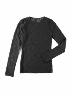 HANKY PANKY Signature Lace Long Sleeve Top Black -HANKY PANKY Shop Hanky Panky Signature Lace Long Sleeve Top Black View 4