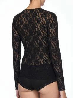 HANKY PANKY Signature Lace Long Sleeve Top Black -HANKY PANKY Shop Hanky Panky Signature Lace Long Sleeve Top Black View 6