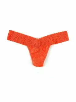 HANKY PANKY Signature Lace Low Rise Thong Orange Sparkle -HANKY PANKY Shop Hanky Panky Signature Lace Low Rise Thong Orange Sparkle ORANGE SPARKLE View 4