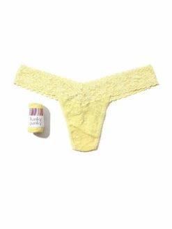 HANKY PANKY Signature Lace Low Rise Thong Smile More Yellow -HANKY PANKY Shop Hanky Panky Signature Lace Low Rise Thong Smile More Yellow SMILE MORE View 4
