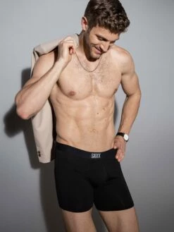 HANKY PANKY Signature Lace Low Rise Thong And SAXX Super Soft Vibe Boxer Brief -HANKY PANKY Shop Hanky Panky Signature Lace Low Rise Thong and SAXX Super Soft Vibe Boxer Brief View 3