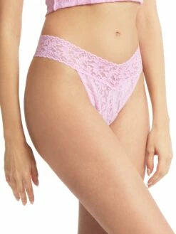 HANKY PANKY Signature Lace Original Rise Thong Rose Cotton Candy Pink -HANKY PANKY Shop Hanky Panky Signature Lace Original Rise Thong Rose Cotton Candy Pink COTTON CANDY PINK View 5