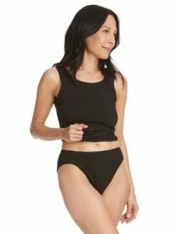 HANKY PANKY Supima® Cotton High Cut Brief Black -HANKY PANKY Shop Hanky Panky Supimar Cotton High Cut Brief Black View 4