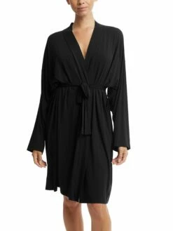HANKY PANKY Unwind Knee Length Robe Black